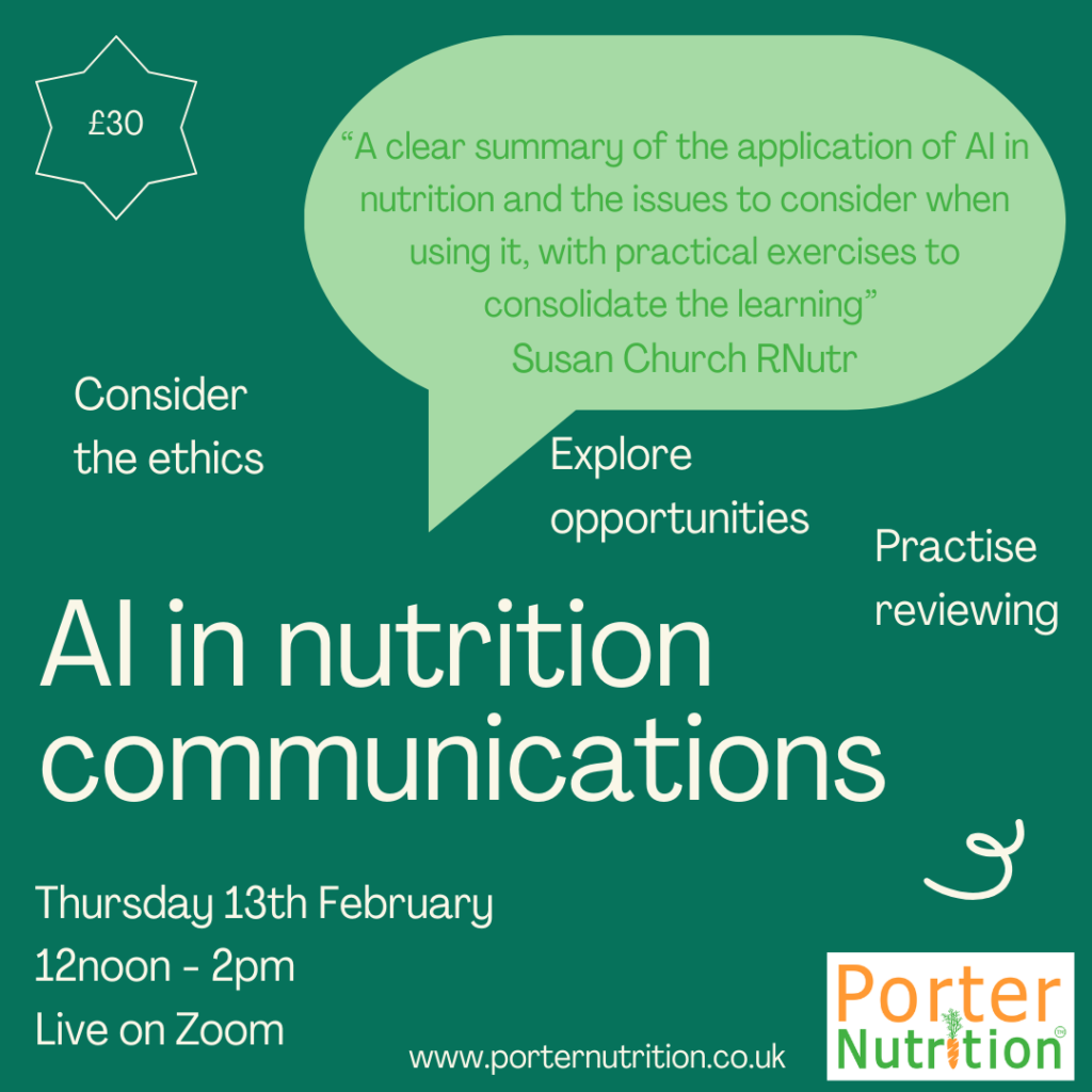 AI in nutrition communications